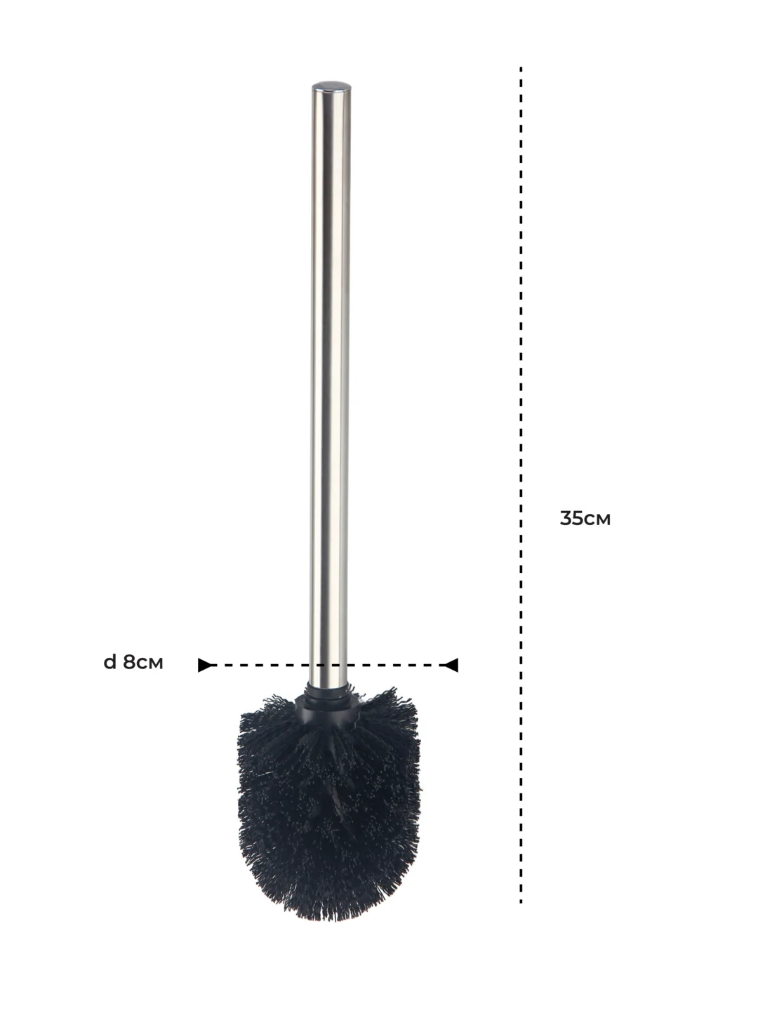 Ершик для туалета KROFFOS Brush Black, с ручкой из нержавеющей стали