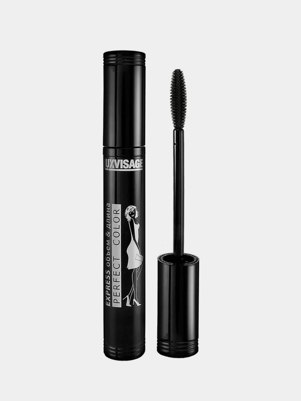 Тушь для ресниц LUXVISAGE Perfect Color EXPRESS Объем&длина, тон Черный, 9 г
