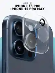 Прозрачный стекло на камеру (1-2 шт) для телефона Apple iPhone 15 Pro, 15 Pro Max защитное ROSCO