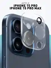 Прозрачный стекло на камеру (1-2 шт) для телефона Apple iPhone 15 Pro, 15 Pro Max защитное ROSCO