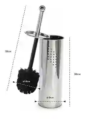 Ершик KROFFOS Stylo black для туалета, с подставкой и крышкой из металла
