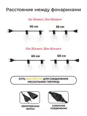Уличная, садовая ретро гирлянда "G40", 3 м, 15 м, 30 м