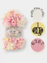 Пудровый пряжа Alize Puffy Fine Color 100% Микрополиэстер 100г 14м