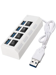 USB хаб Pro Legend, 4 порта USB 2.0, с выключателем, 480mbps, белый