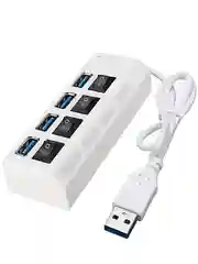 USB хаб Pro Legend, 4 порта USB 2.0, с выключателем, 480mbps, белый