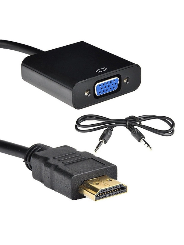 Переходник Pro Legend HDMI to VGA Adapter + AUX кабель, черный