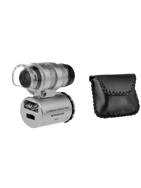 Микроскоп Pro Legend 60x мини, с подсветкой (2 LED) и ультрафиолетом