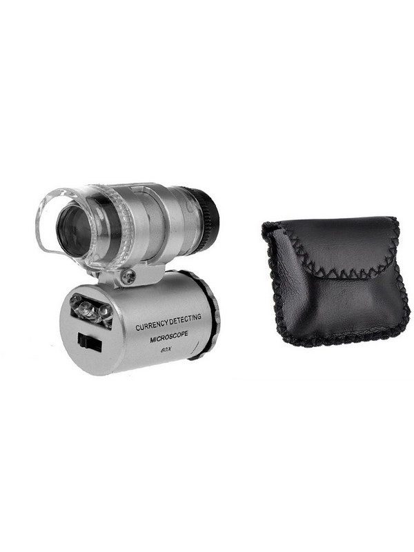 Микроскоп Pro Legend 60x мини, с подсветкой (2 LED) и ультрафиолетом