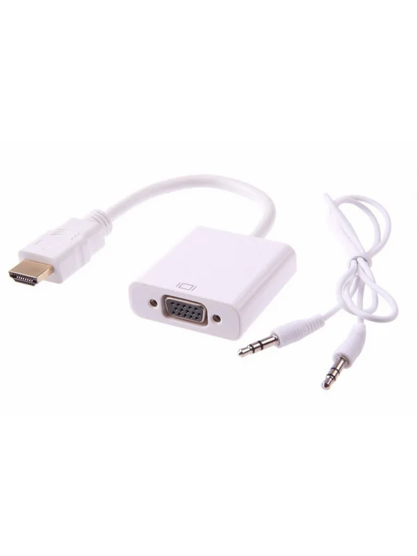 Переходник Pro Legend HDMI to VGA Adapter + AUX кабель, белый