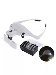 Лупа налобная 3.5x (очки) с подсветкой (2 LED)