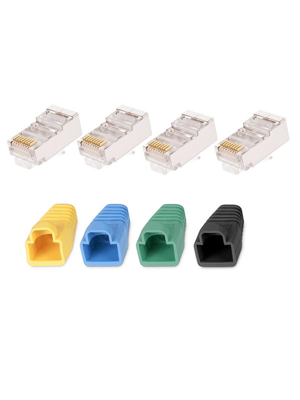 Набор Джек RJ-45 8P8C CAT 5e - 4 шт. Колпачок RJ-45 - 4 шт. разноцв.в ассорт.