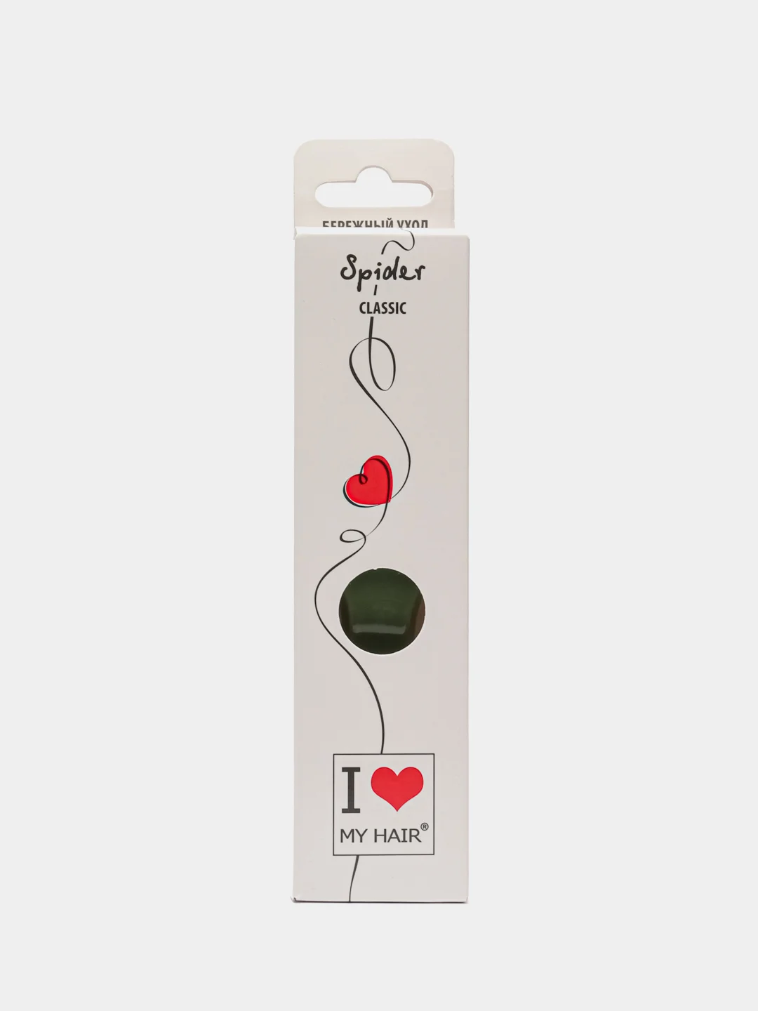 Зеленый i LOVE MY HAIR / Щетка, расческа для волос Spider Classic 1503 глянцевая, размер S