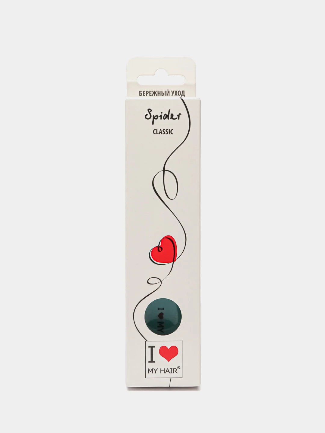 Бирюзовый i LOVE MY HAIR / Щетка, расческа для волос Spider Classic 1503 глянцевая, размер S
