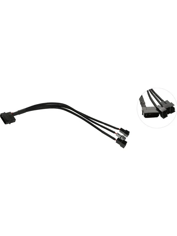 Переходник-разветвитель питания для вентиляторов molex-> 3x4pin, 20см