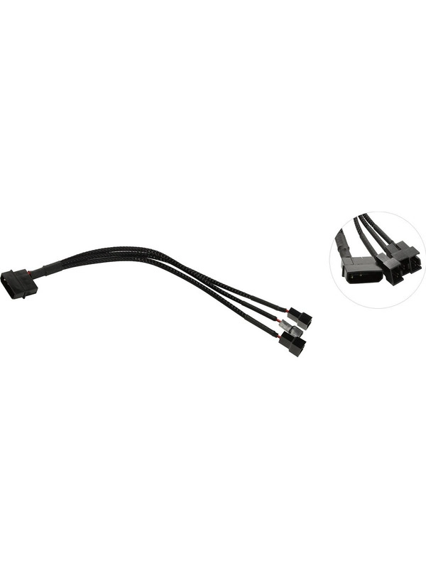 Переходник-разветвитель питания для вентиляторов molex-> 3x4pin, 20см