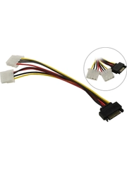 Переходник питания 1 SATA-M - 2 (big-F) Molex, 20см