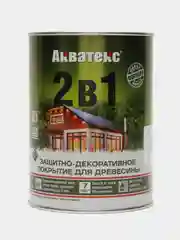 Белый акватекс 2 в 1, пропитка по дереву, цвет Белая, 0,8 л
