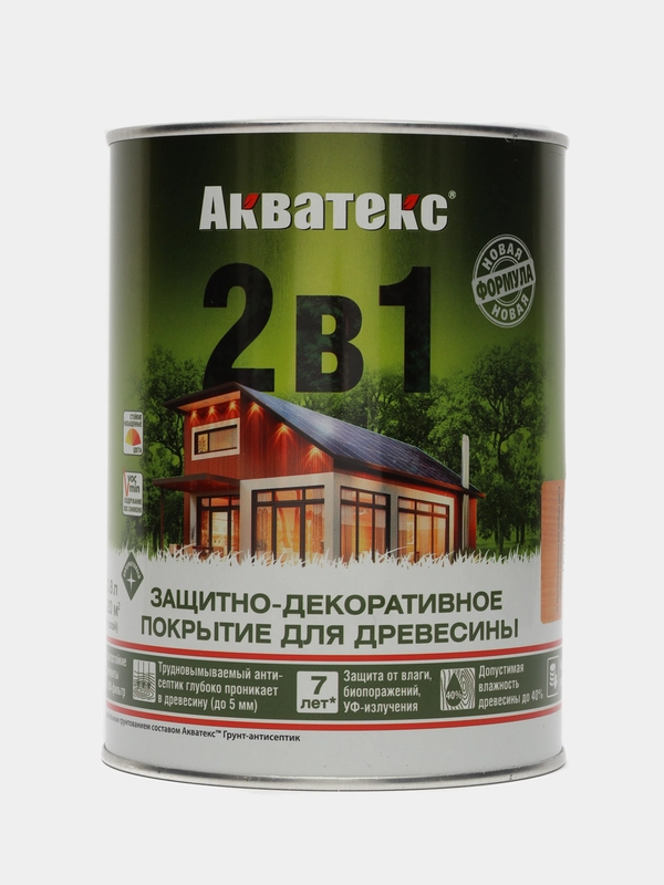 Акватекс 2 в 1, пропитка по дереву, цвет Груша, 0,8 л