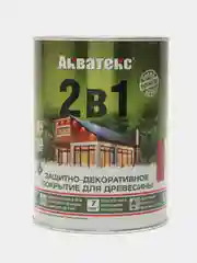 Акватекс 2 в 1, пропитка по дереву, цвет Рябина, 0,8 л