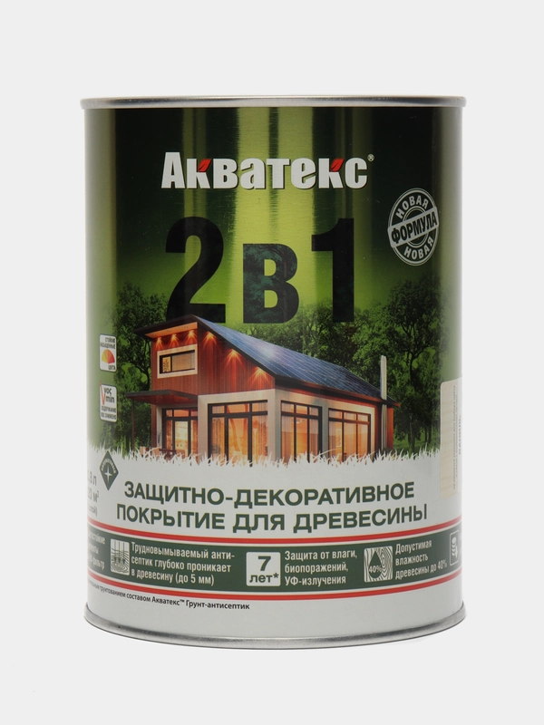 Акватекс 2 в 1, пропитка по дереву, цвет Ваниль, 0,8 л