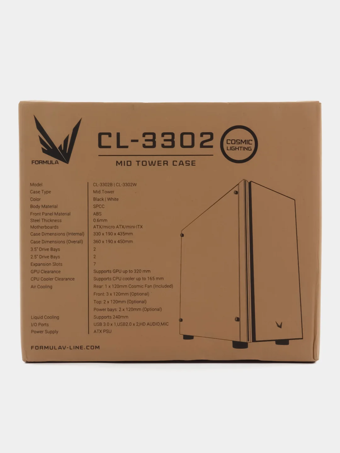 Черный корпус компьютерный Formula Crystal Z1 PLUS, без БП