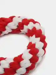 Красный жевательная игрушка для собак. Игрушка канат-кольцо для собак