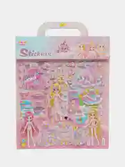Розовый 3d стикеры, наклейки для девочки,кукла с одеждой