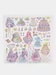Розовый 3d стикеры, наклейки для девочки,кукла с одеждой