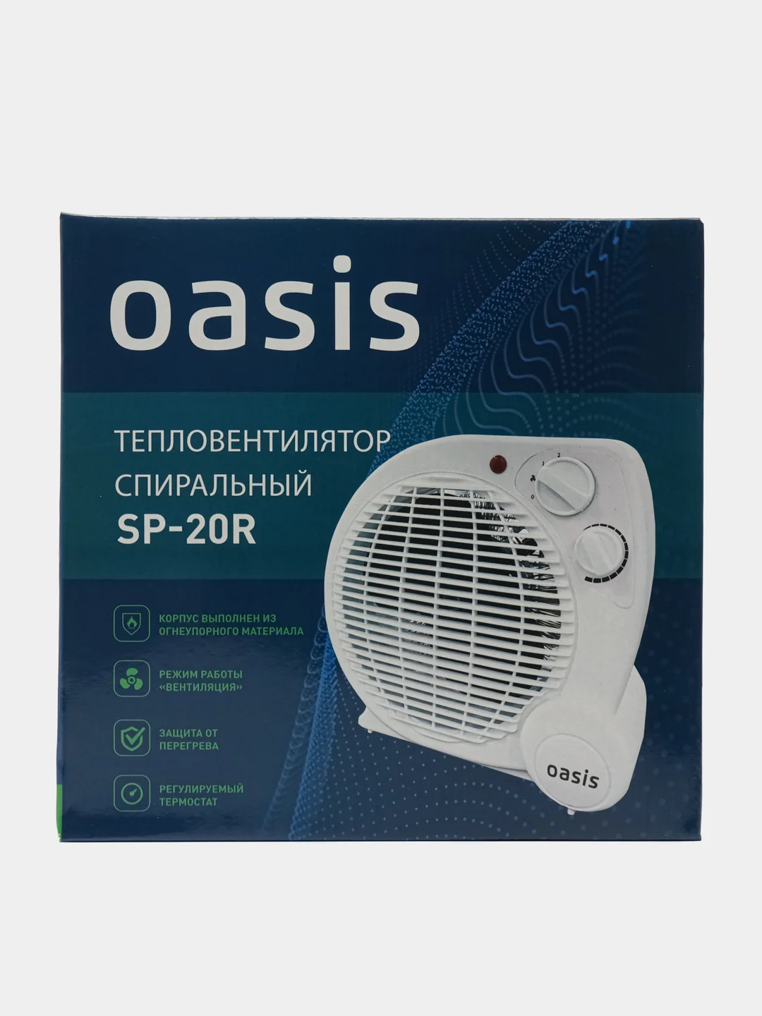 Тепловентилятор, обогреватель электрический Oasis SP-20R, спиральный