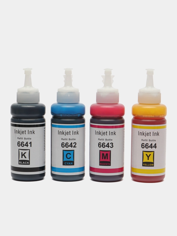 Чернила Epson T664 для Epson L100, L110, L120, L132,L200,L222 совместимые 4 цвета по 100мл