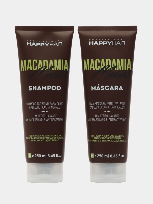 Happy Hair Macadamia Moist, набор: шампунь бессульфатный + маска