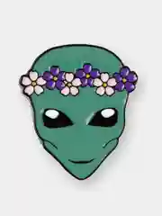 Пин металлический на булавке космос "Aliens", значок на одежду