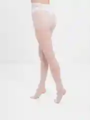 Белый колготки женские, с сердечками