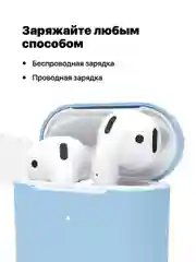 Голубой чехол для наушников Apple AirPods SSY