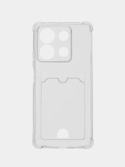 Чехол Redmi Note 13 5G, Редми Нот 13 5Г, Poco X6 / Поко Х6 прозрачный с карманом для карты