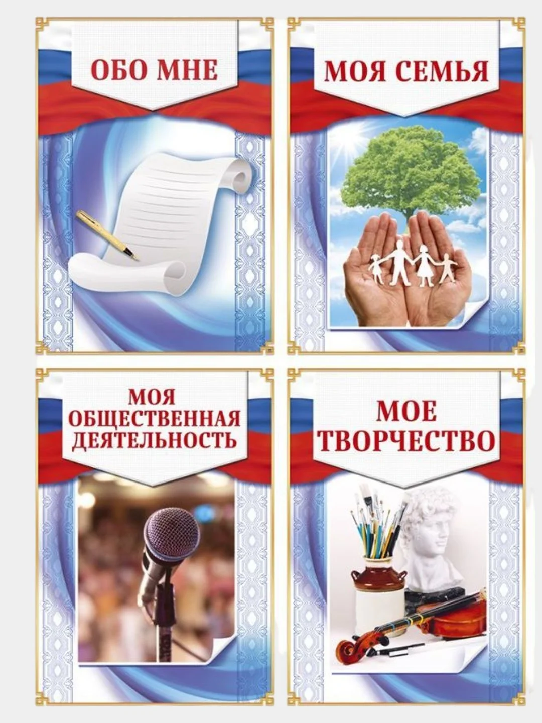 Портфолио в папке с креплением "Школьника": папка на кольцах +10 листов, формат А4