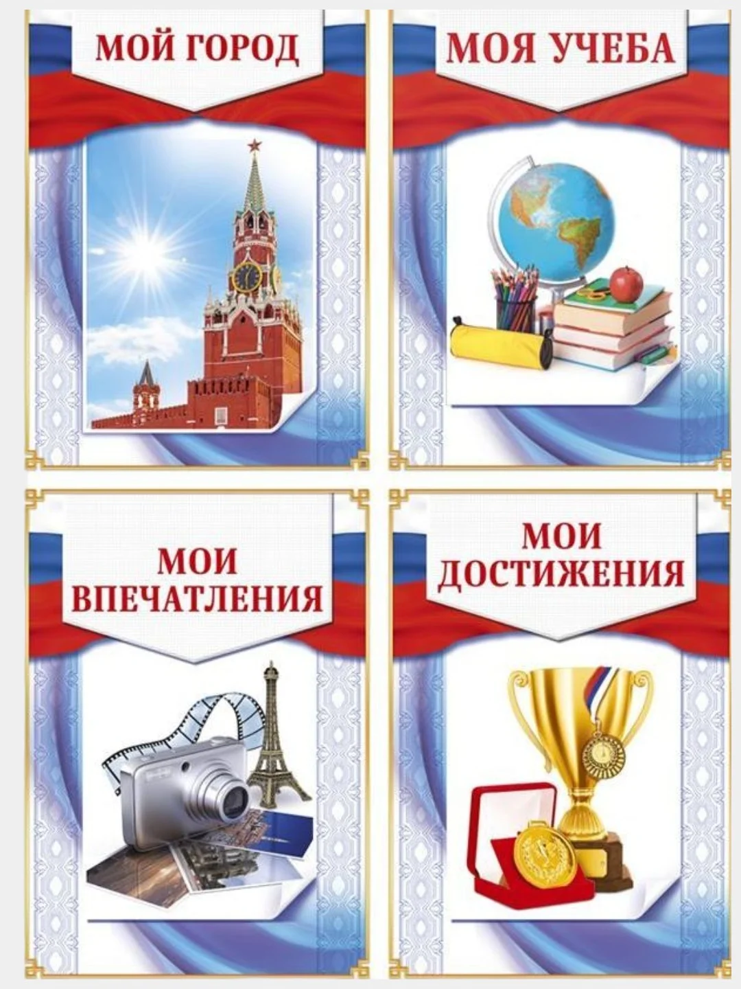Портфолио в папке с креплением "Школьника": папка на кольцах +10 листов, формат А4