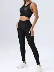 Черный топ спортивный, для йоги и фитнеса
