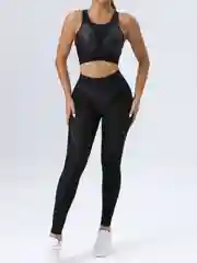 Черный топ спортивный, для йоги и фитнеса