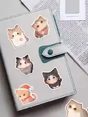 Серый наклейки-стикеры "Котики и лапки котят". Стикерпак с милыми котами для девочек, мемы, таро