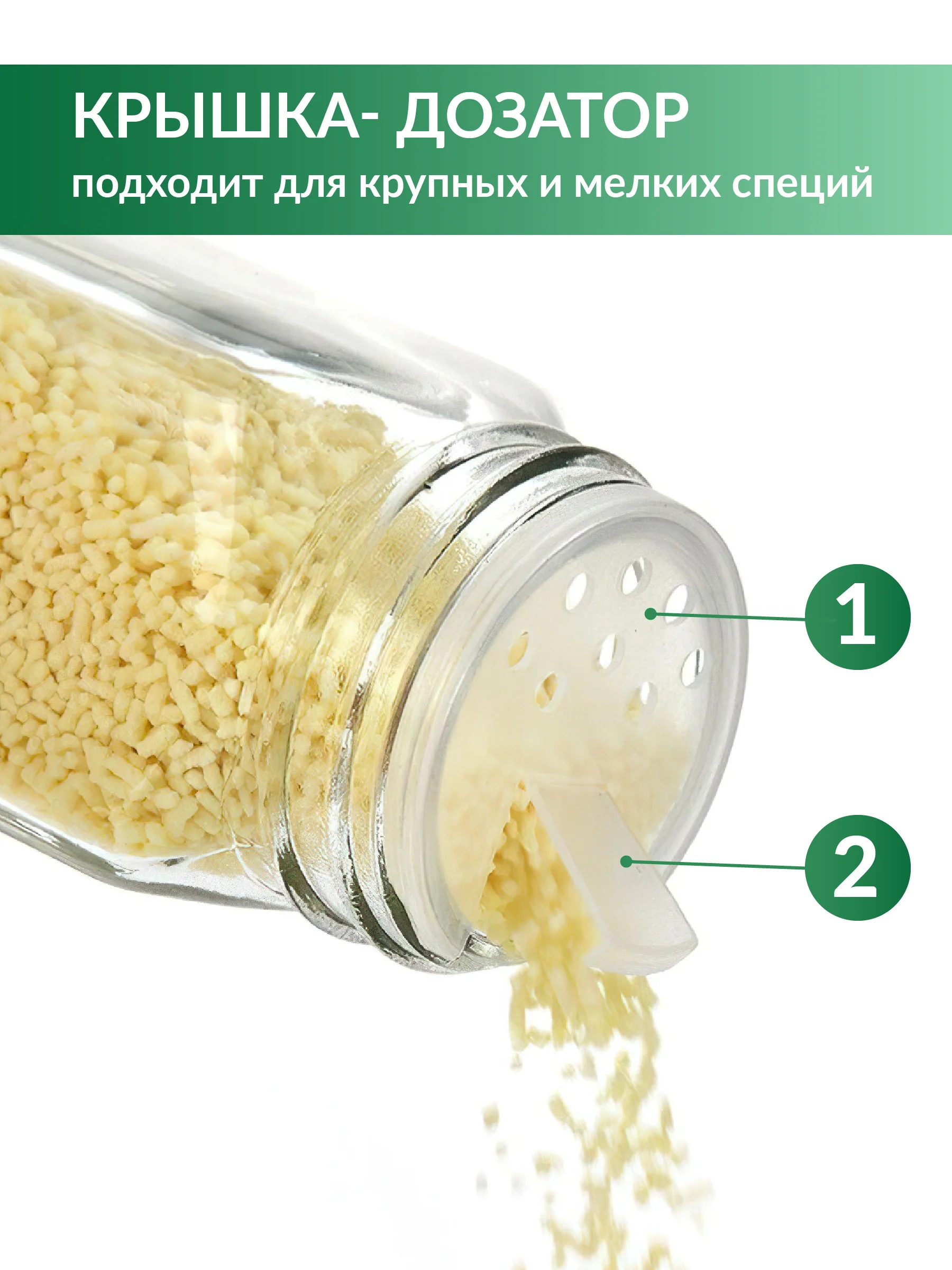 Баночки для специй стекло Shiny Kitchen, банки для приправ с наклейками, 12 шт