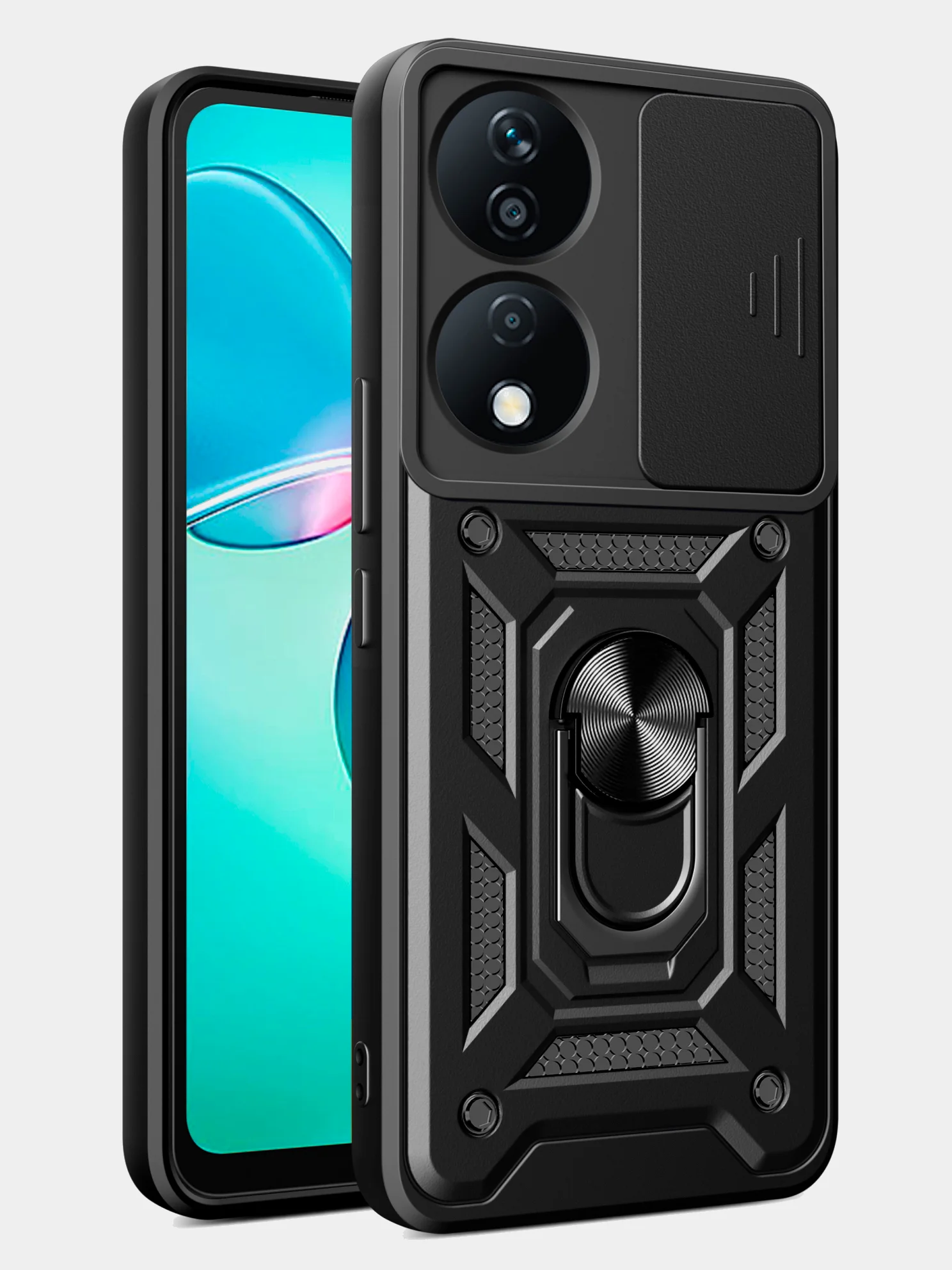 Черный чехол противоударный armors для Honor X7B / Хонор Х7В с защитой камеры