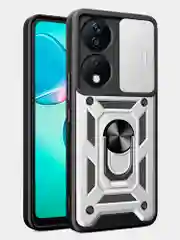 Серебряный чехол противоударный armors для Honor X7B / Хонор Х7В с защитой камеры
