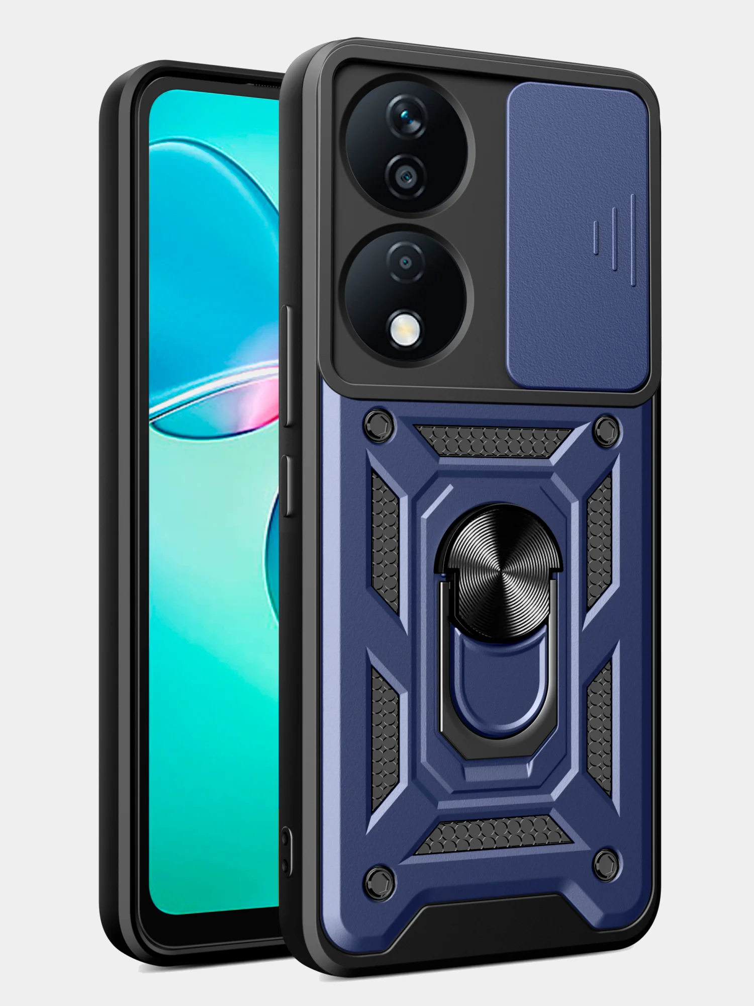 Темно-синий чехол противоударный armors для Honor X7B / Хонор Х7В с защитой камеры