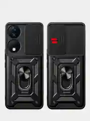 Черный чехол противоударный armors для Honor X7B / Хонор Х7В с защитой камеры