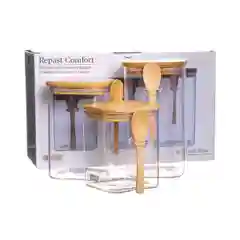 Прозрачный набор ёмкостей для сыпучих продуктов Repast Comfort 800/1100/1300 мл (3 шт)