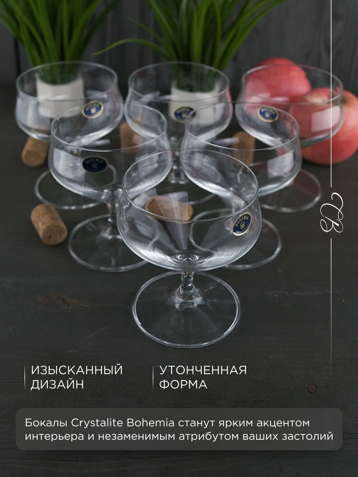 Прозрачный набор креманок Crystalite Bohemia Alca 240 мл (6 шт)
