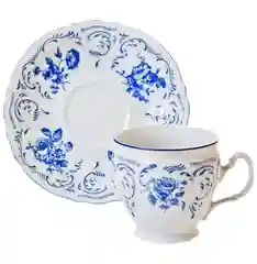 Синий набор чайных пар бочка Bernadotte Синие розы 240 мл(6 пар)