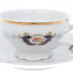 Белый набор чайных пар Bernadotte Синий глаз 220 мл(6 пар)