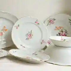 Белый набор тарелок плоских 19 см Repast Мейсенский букет 6 шт